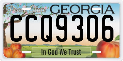 GA license plate CCQ9306