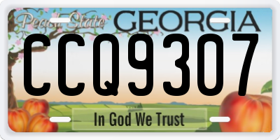 GA license plate CCQ9307