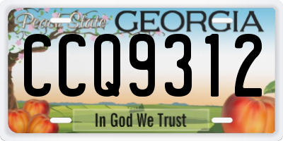 GA license plate CCQ9312