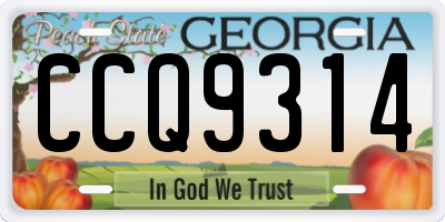 GA license plate CCQ9314