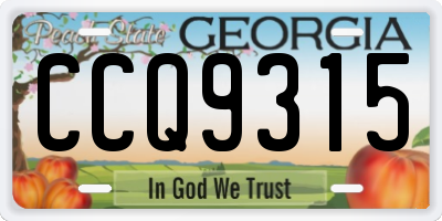 GA license plate CCQ9315