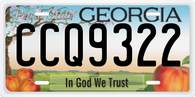 GA license plate CCQ9322