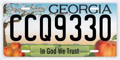 GA license plate CCQ9330