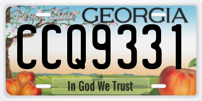 GA license plate CCQ9331