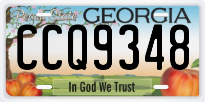 GA license plate CCQ9348
