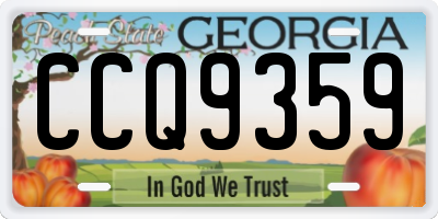 GA license plate CCQ9359