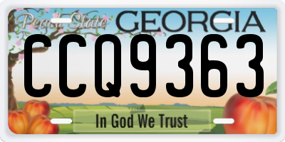GA license plate CCQ9363