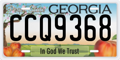 GA license plate CCQ9368