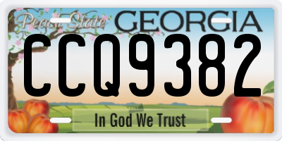 GA license plate CCQ9382