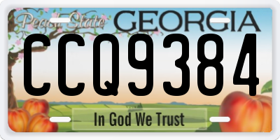 GA license plate CCQ9384