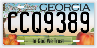 GA license plate CCQ9389