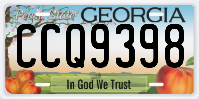 GA license plate CCQ9398