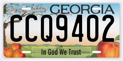 GA license plate CCQ9402