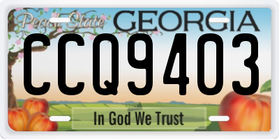 GA license plate CCQ9403