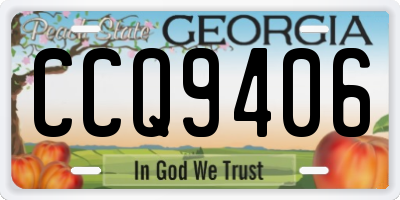 GA license plate CCQ9406