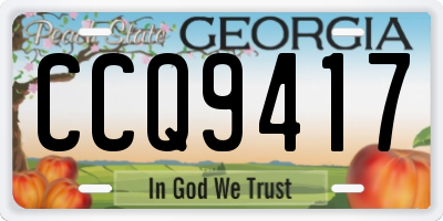 GA license plate CCQ9417