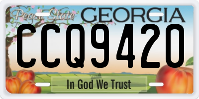 GA license plate CCQ9420