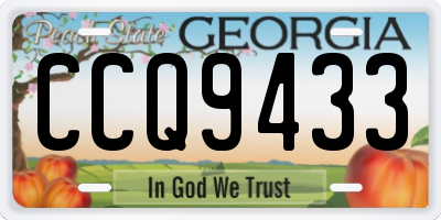 GA license plate CCQ9433