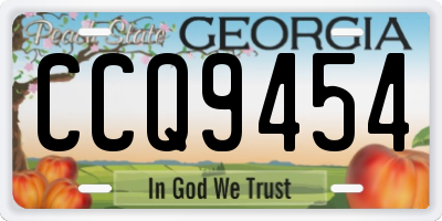 GA license plate CCQ9454