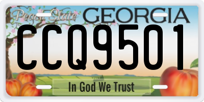 GA license plate CCQ9501