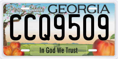 GA license plate CCQ9509