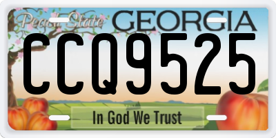GA license plate CCQ9525
