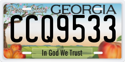 GA license plate CCQ9533