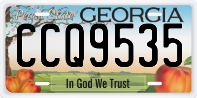 GA license plate CCQ9535