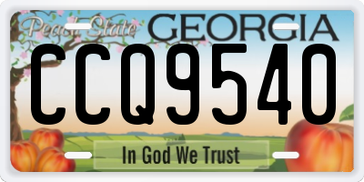 GA license plate CCQ9540