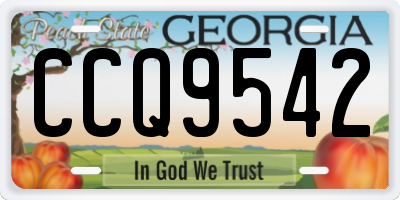 GA license plate CCQ9542