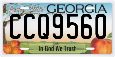 GA license plate CCQ9560