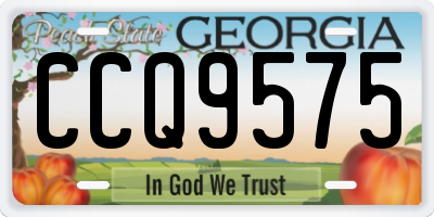 GA license plate CCQ9575