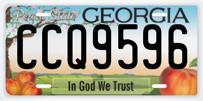 GA license plate CCQ9596