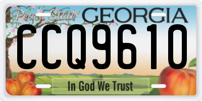 GA license plate CCQ9610