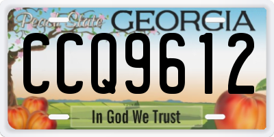 GA license plate CCQ9612