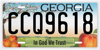GA license plate CCQ9618