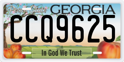 GA license plate CCQ9625