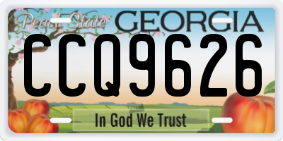GA license plate CCQ9626