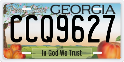 GA license plate CCQ9627