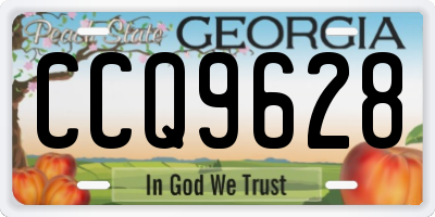GA license plate CCQ9628
