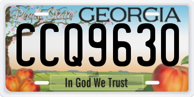 GA license plate CCQ9630