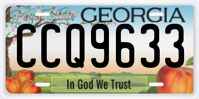 GA license plate CCQ9633