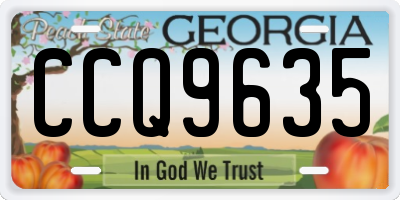 GA license plate CCQ9635