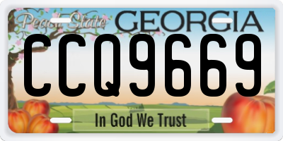 GA license plate CCQ9669
