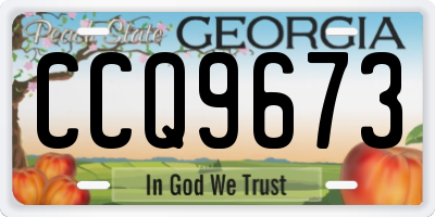 GA license plate CCQ9673