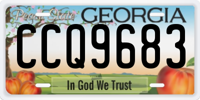GA license plate CCQ9683