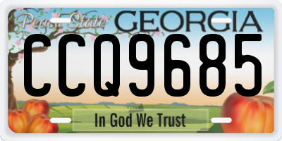 GA license plate CCQ9685