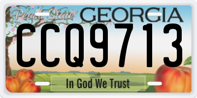 GA license plate CCQ9713