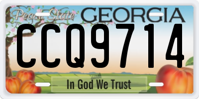 GA license plate CCQ9714