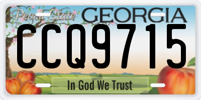 GA license plate CCQ9715